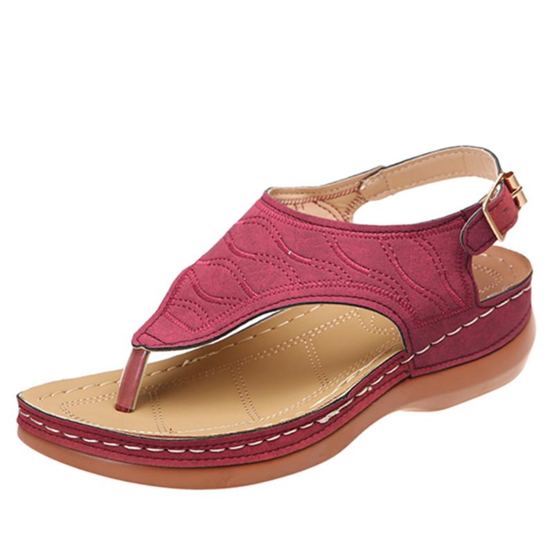 Spring and Summer Footwear Plus Size Round Head Soft Bottom Flat Sandals Women's Shoes