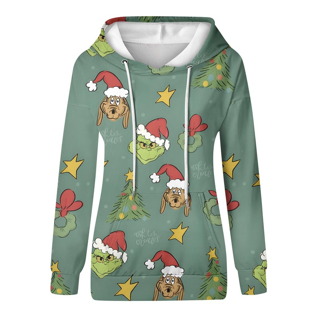 Women's Fashion Casual Long Sleeve Christmas Printed Sweatshirt