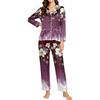 Women's Snowflake Print Long Sleeve Pajamas Sleepwear