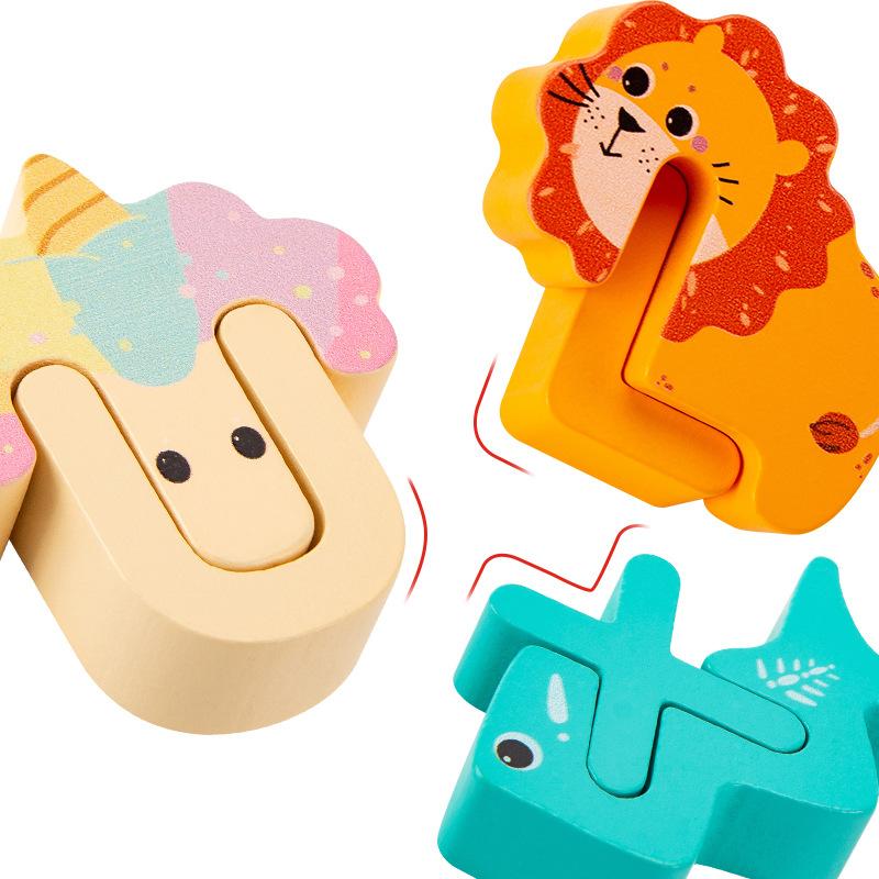 Wooden Children'S Cartoon Animals 26 Letter Capital Words Cognition Early Education Puzzle Toys