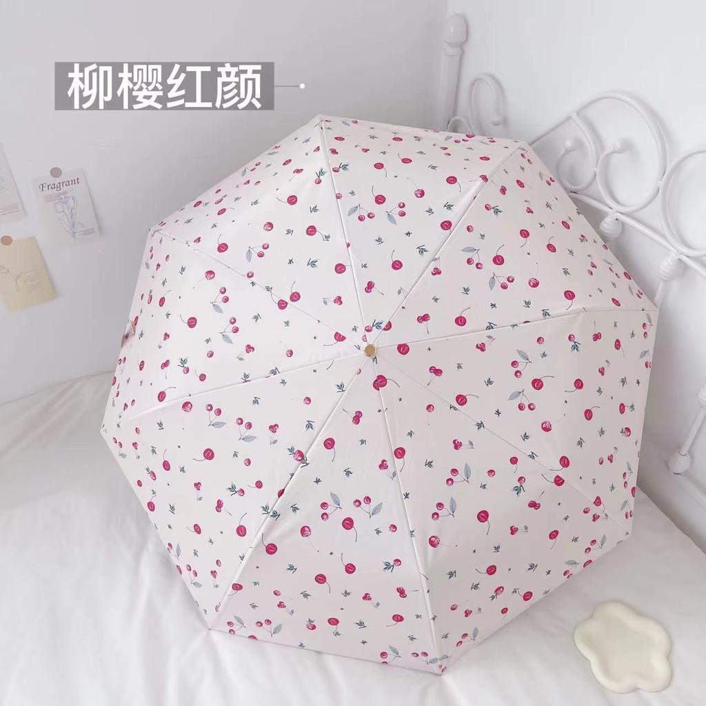 2025 Mały Świeży 8 Drut Kolorowy Klej Mały Złoty Haczyk Parasol Przeciwsłoneczny Składany Parasol