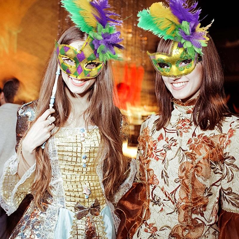 Mardi Gras Masquerade Masks Mardi Gras Party Masks Plastic Texture Festival Masks for Theme Parties and Festival Event