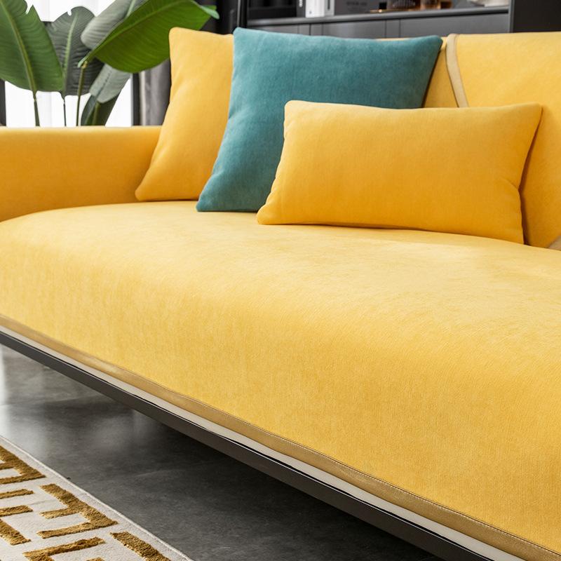 Sofa Cushion Four Seasons Leather Sofa Cover Chenille Nordic Simple Non-Slip Cushion Armrest Backrest Universal Cover Towel