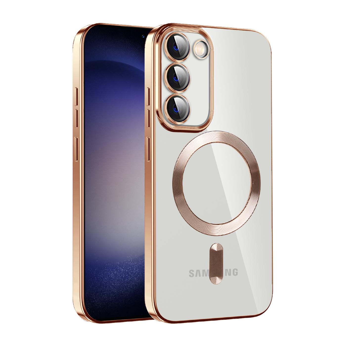 

Магнитный чехол для Samsung Galaxy S23, совместимый с MagSafe, ТПУ+ПК, защита камеры, чехол для телефона Brown