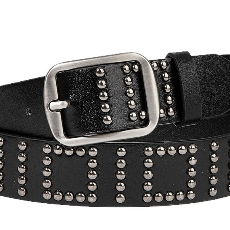 Original Punk Style Rivets Belt Unique Metal Studs for Fashion Statements in Jeans Wear with Comfortable  PU Belt