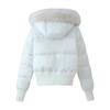 Womens Winter Hooded Cotton-Polyester Jacket With Faux Fur Trim Casual Coat Short Length