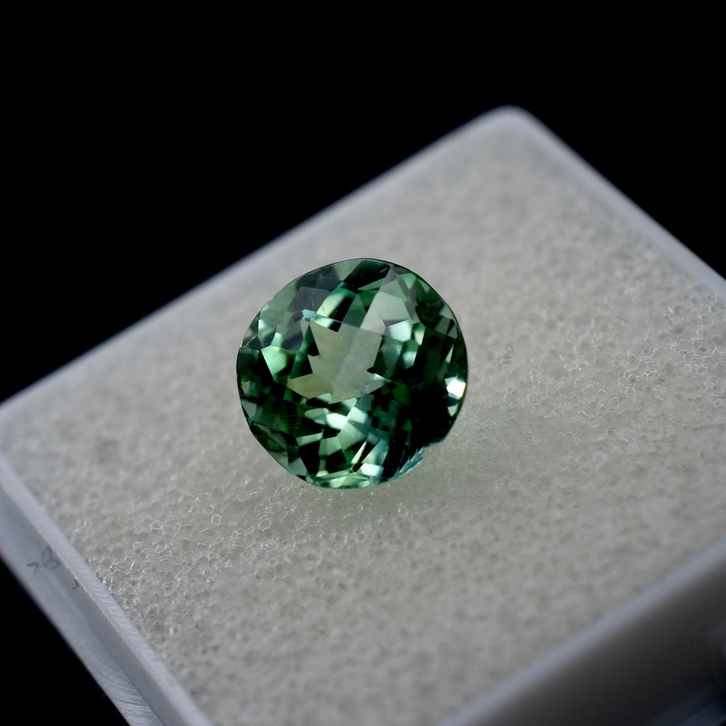 Bluish Green Sapphire Natural 3.30 Ct Round Certified Beautiful Loose Gemstone
