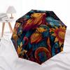 Lion Pattern, Automatic Folding Umbrella, Portable and Foldable Design, 8 Ribs, a Christmas or Birthday Gift.