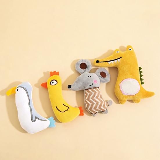 Cat Plush Toy Stuffed Animal Cute Mouse Chick Catnip Toy Penguin Shape Soft Chew Toy
