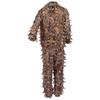 Brown Wild Camouflage Ghillie Suit 3D Leaf Jackets and Pants Set Clothes for Hunting