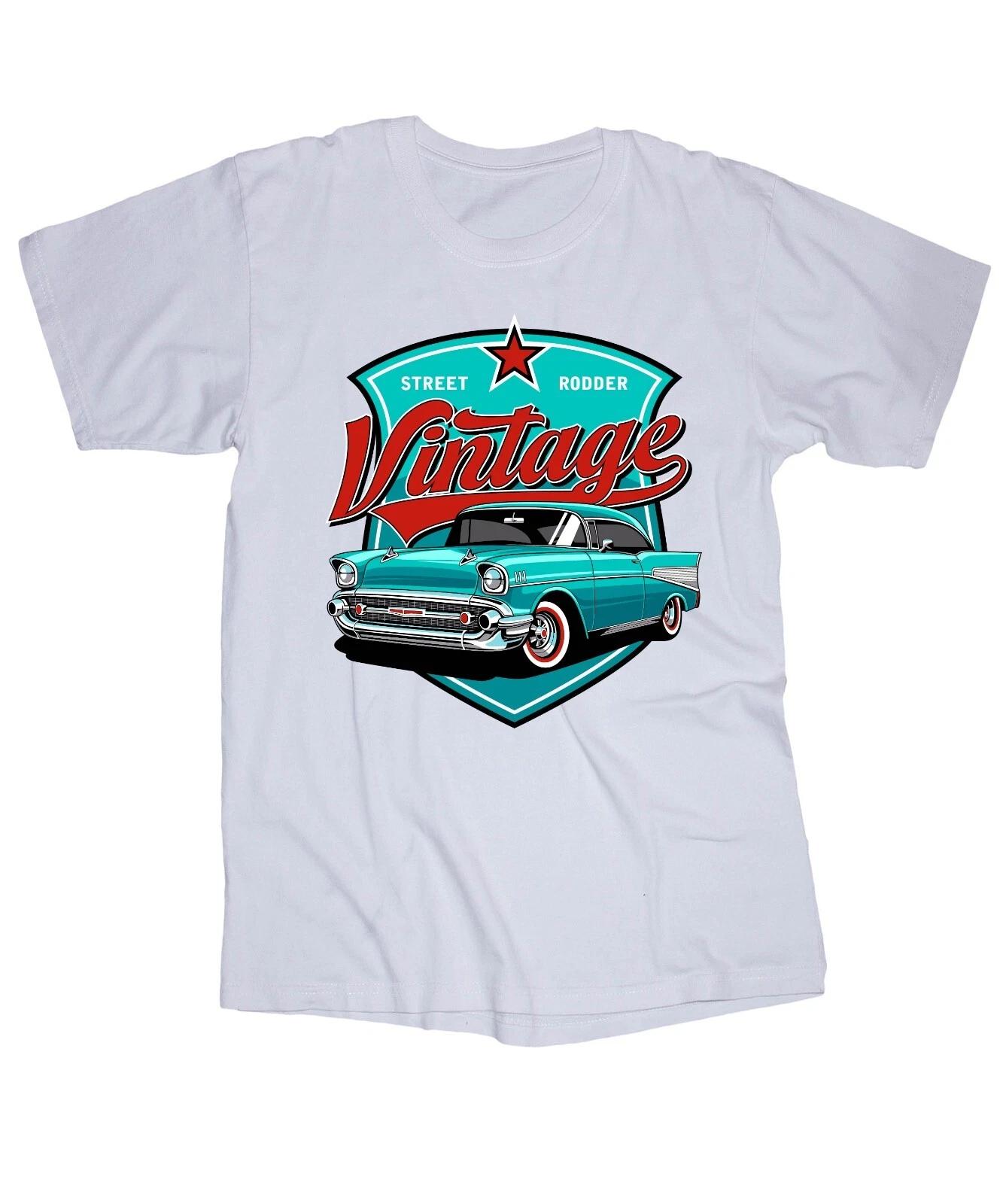 

Винтажная классическая машина белая футболка Street Rod Chevy Ford GMC Buick Chrystler L