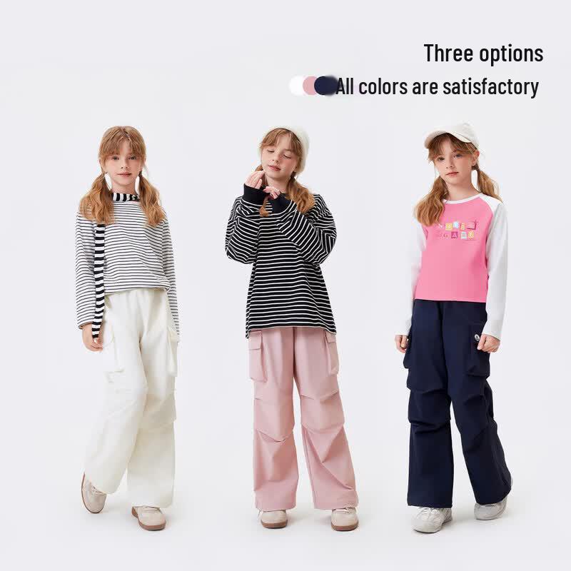 Navigare Girls' Water-Repellent Straight-Leg Cargo Pants