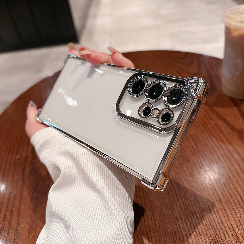 Elektrolyticky pokovené průhledné ochranné pouzdro Four Corners Anti Drop pro Xiaomi Poco Redmi