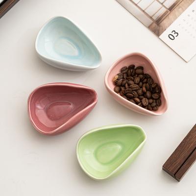 Ceramic Coffee Bean Scale Dish Anti Fly Powder Cup Measuring Plate for Brewing