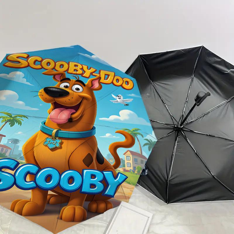 1PC Warner Scooby-Doo Scooby Automatic Open/Close Umbrella with Windproof, 107-Rib Sturdy Canopy, Durable Ribs, Fashionable Design, Outdoor Accessory