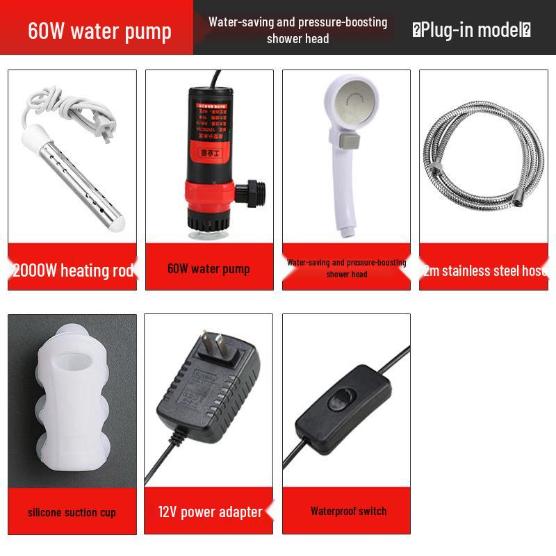 Portable Rechargeable Electric Shower Head for Dorms, Rentals, Outdoors