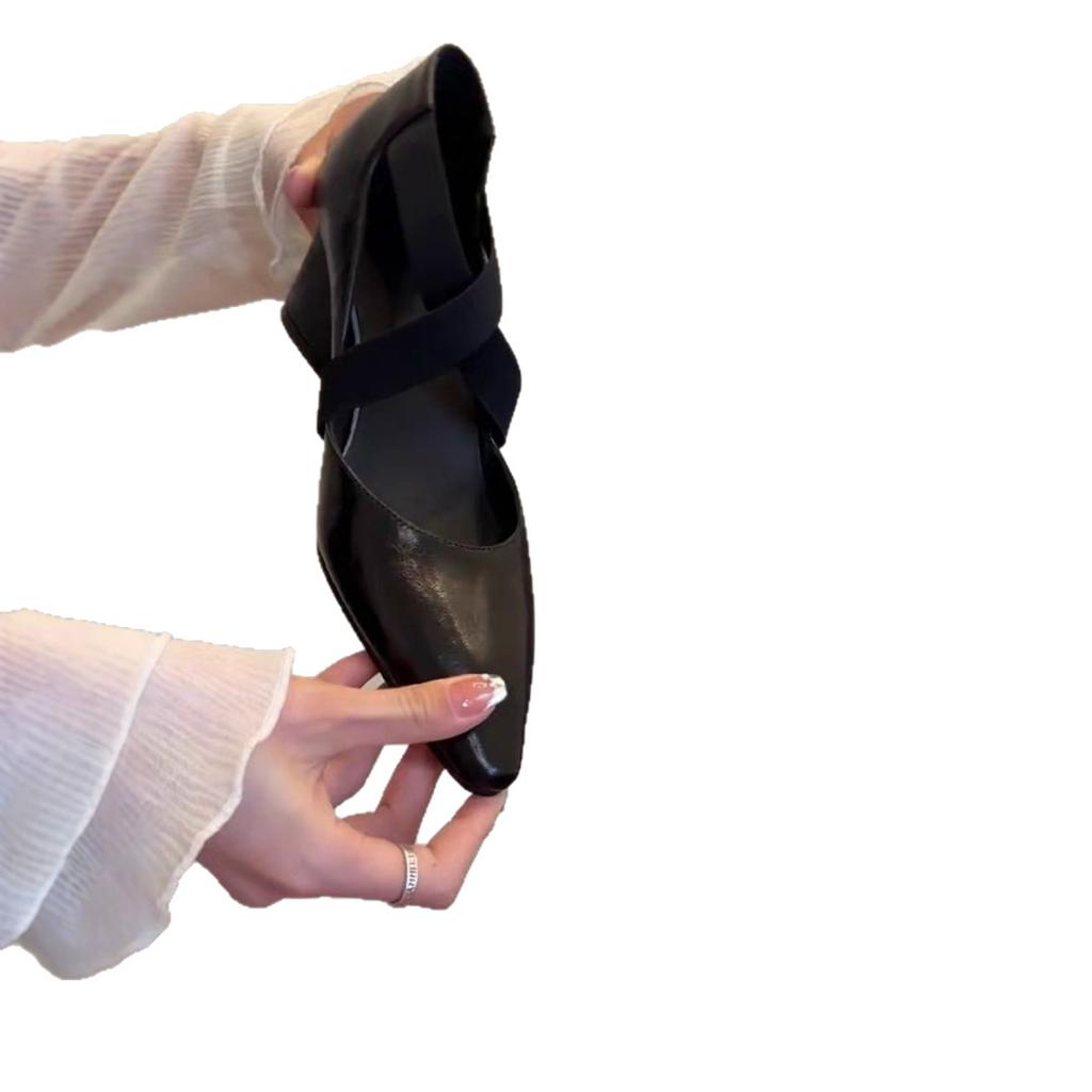 Sheepskin~ French single shoes for women 2025 spring and autumn beautiful high heels temperament not tired feet leather thick heel Mary Jane shoes