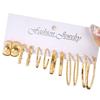 European and American new earrings set 1 pair of golden metal twist pearls creative retro simple and versatile earrings