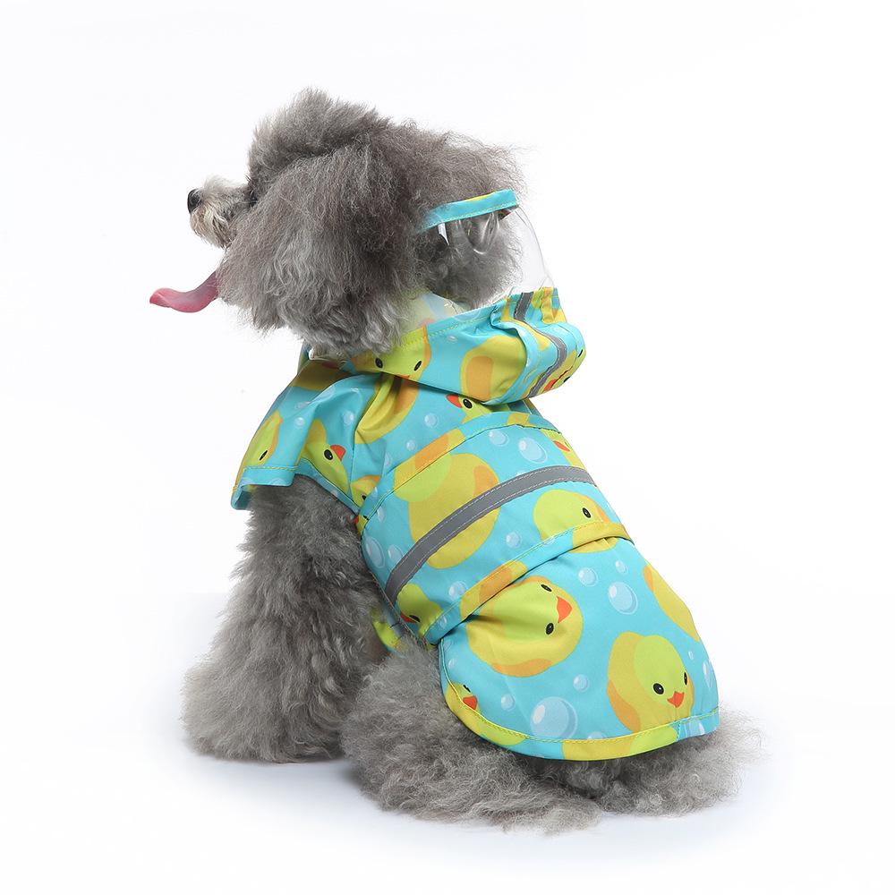 Reflective Dog Raincoat Costume: Summer Bathing Duck Design for Small Dogs