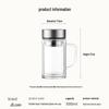 Double-Layer Glass Tea Infuser Mug with Handle