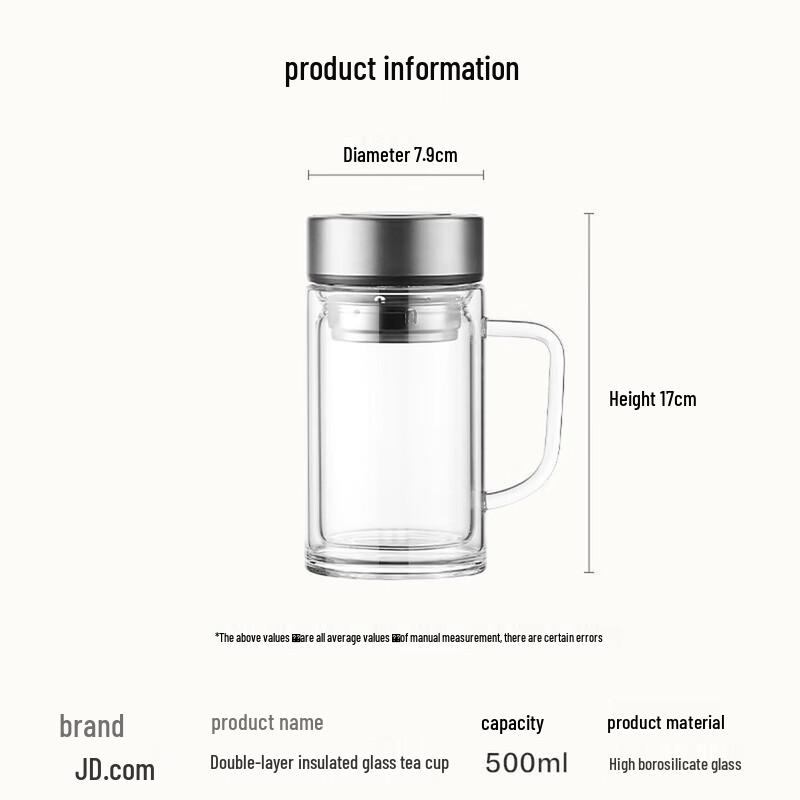 Double-Layer Glass Tea Infuser Mug with Handle