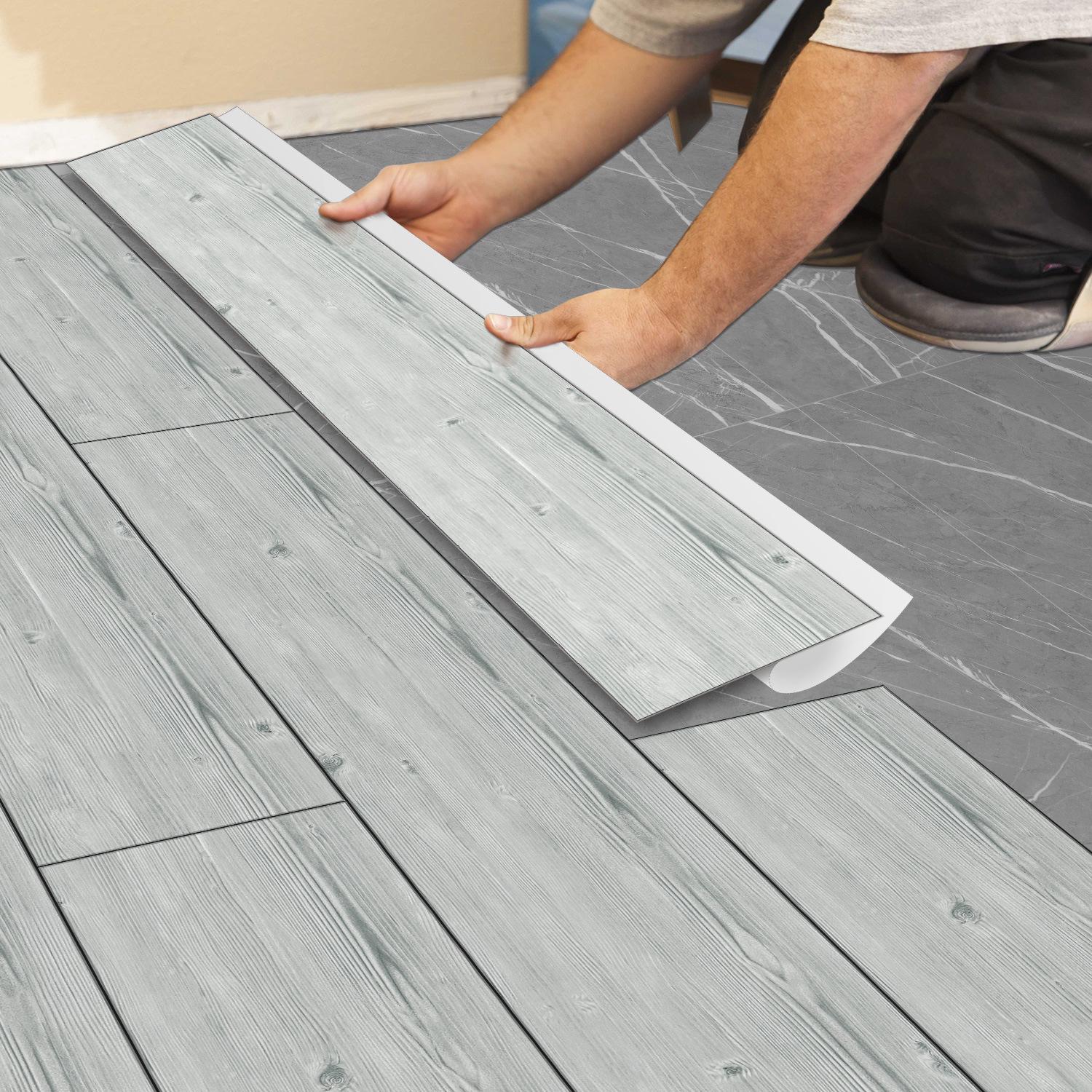 

Матовые самоклеящиеся ПВХ напольные наклейки под дерево: Водонепроницаемый, Защищающий от загрязнений для ремонта кухни и спальни 15x90cm, 10 pieces per roll