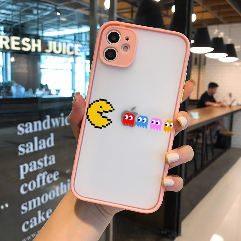 Roztomilý herní obal na telefon Pac-Man pro iPhone 13 12 11 Mini Pro Max XS X Max XR 8 7 Plus SE 2022 Obal na telefon v barvě kůže
