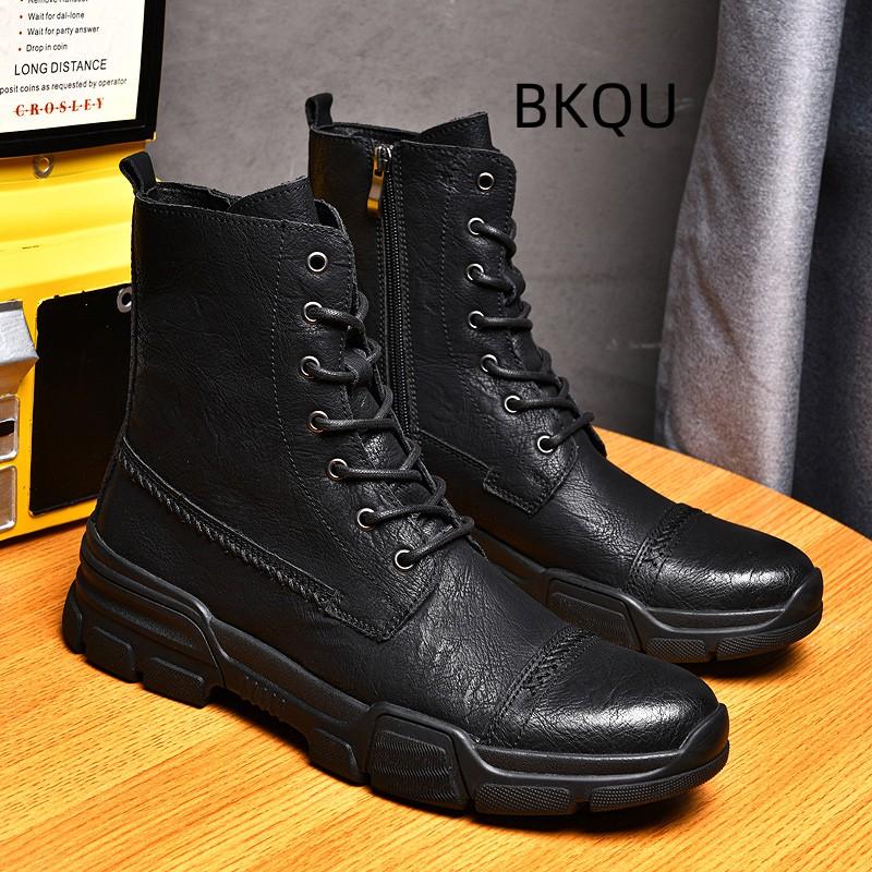 

Leather Boots for Men Large Size Non-slip Platform Casual Outdoor Wear-Resistant Comfortable Fashion Boots Spring Autumn Main