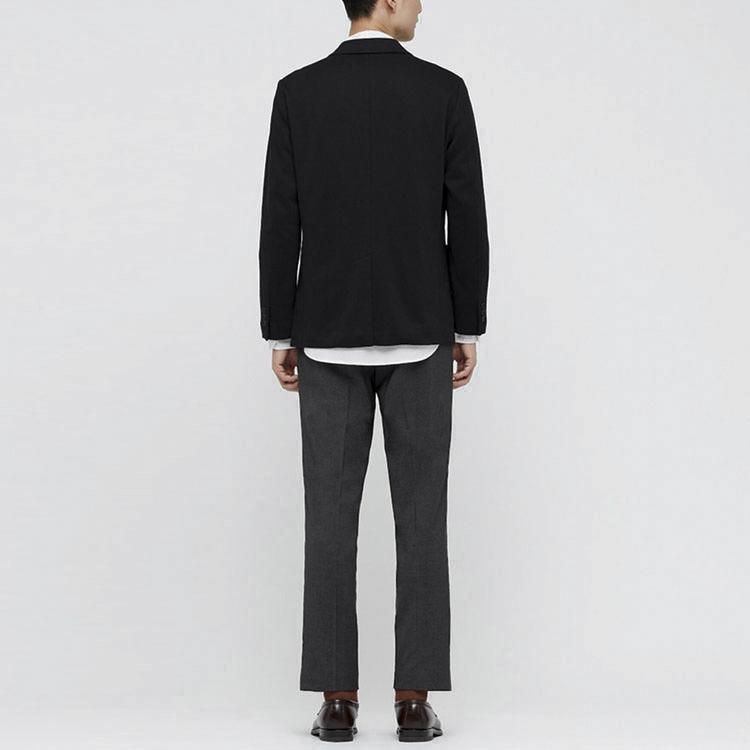 Uniqlo Solid Color Single Breasted Blazer Men Blazers Black 425422-09