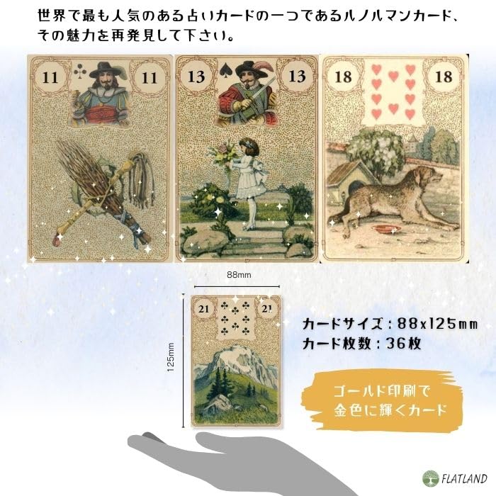 Golden Lenormand Oracle Lenormand Card Fortune Telling with Japanese Authentic Instructions,