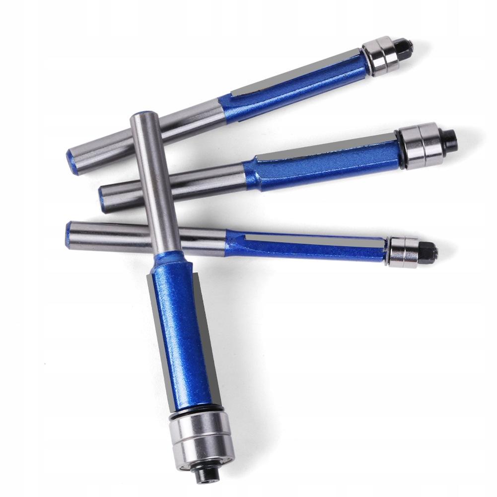 4x Frezu Frezującego Prostego z łożyskiem do drewna wyrównujący trzpień 6mm