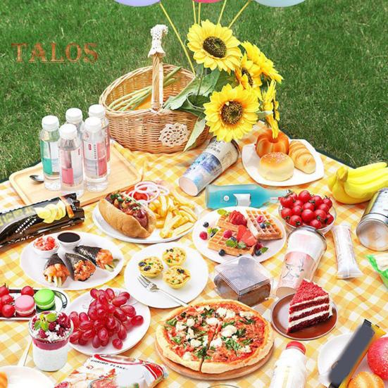 Utomhus Picknickfilt Bärbar Extra Stor Vattentät Sandtät Strandmatta Vikbar Rektangel Camping Fuktsäker Matta med Bärrem