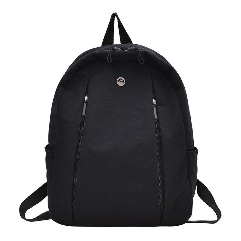 Schoolbag Japanese ins Fashion Backpack Large Capacity Lightweight Student School Bag Solid Color Simple Versatile Casual Commuter Backpack