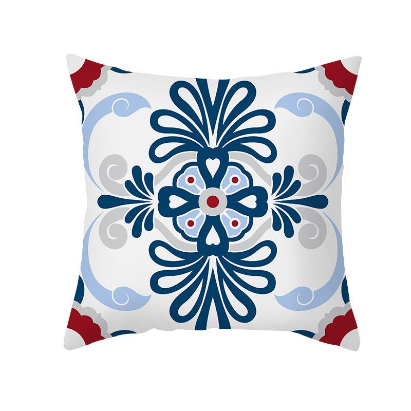 Colorful Geometric Pattern Series Peach Skin Pillowcase Simple Sofa Office Cushion Pillowcase