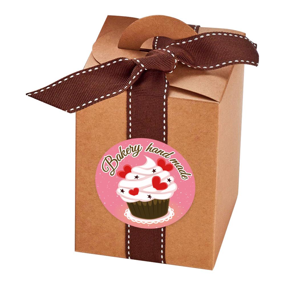 100-500 Stück Aufkleber Stilvolle Donut-Aufkleber 8 Designs Lecker aussehende Handgemachte weiße Etiketten-Aufkleber für Kuchen Brot Backen