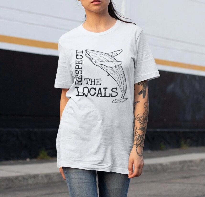 Respect The Locals Whale Shirt Marine Biologist 2XL