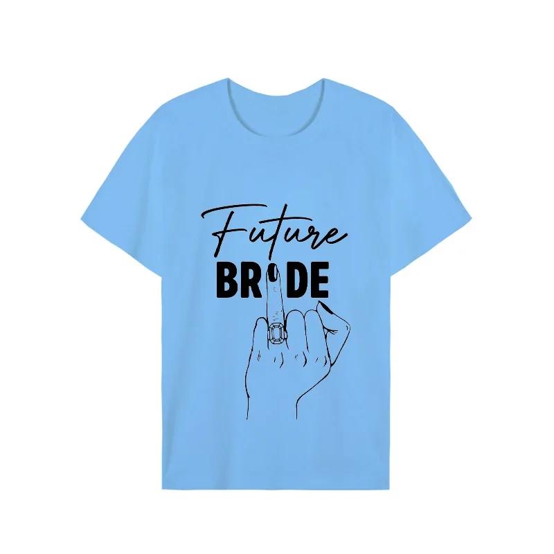 Women Team Bride T Shirt Future Bride Tops Bachelorette T-shirt Short Sleeve EVJF Tshirts Ring Finger Wedding Hen Party Tees
