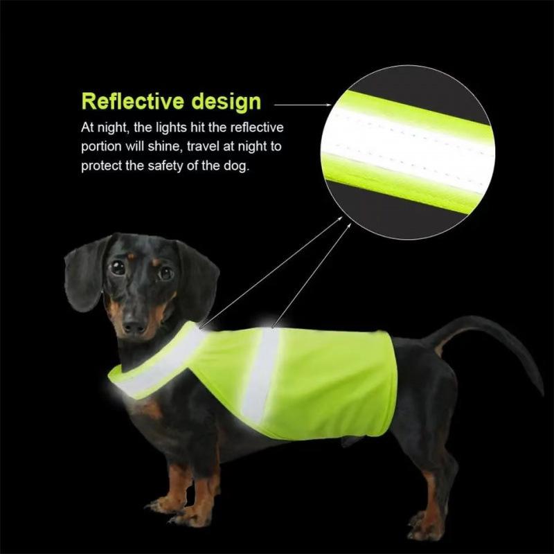 

Fluorescent Dog Vest: Reflective, Breathable Summer Apparel for Large Dogs Small флуоресцентний жовтий колір