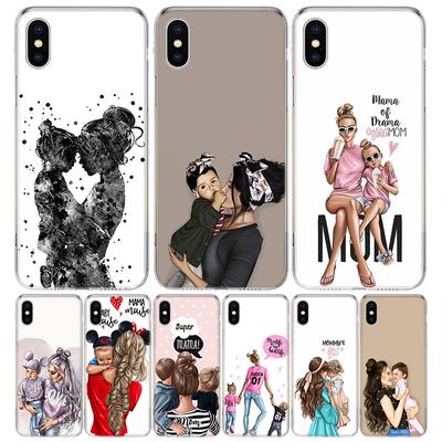 Baby Mom Girls Phone Case For iPhone 13 12 11 Pro Max 6 X 8 6S 7 Plus XS XR Mini 5S SE 7P 6P Pattern Cover Coque