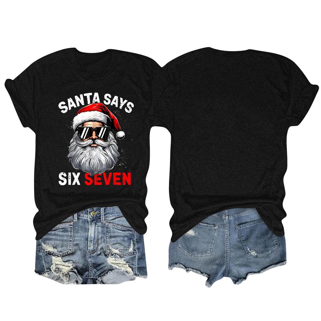 Camiseta de manga corta con cuello redondo y estampado de moda para mujer