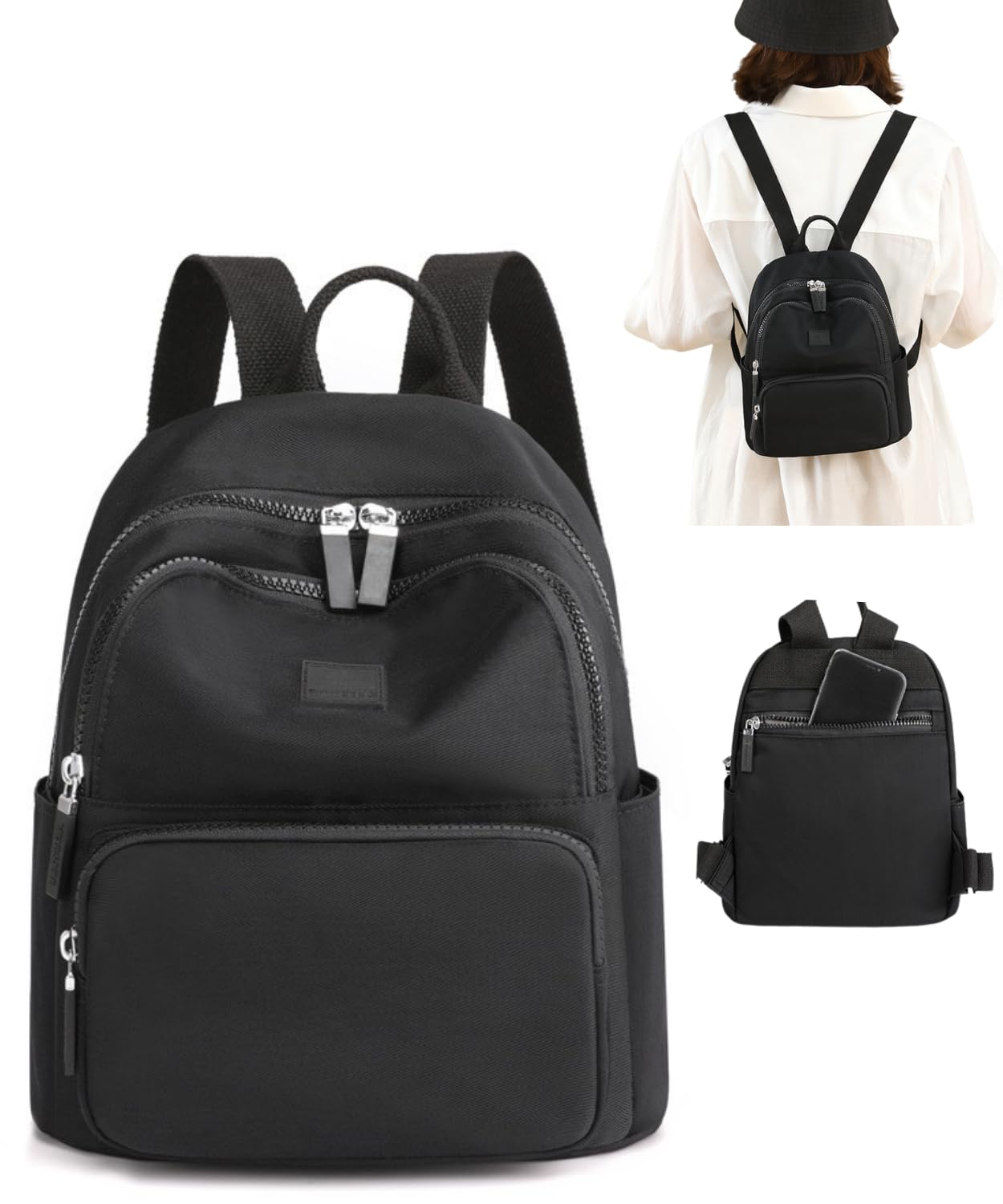 [motayu18] Надежный рюкзак с вместимостью, Маленький мини-рюкзак для женщин, Легкий, Водонепроницаемый, Рюкзак большой вместимости (черный)