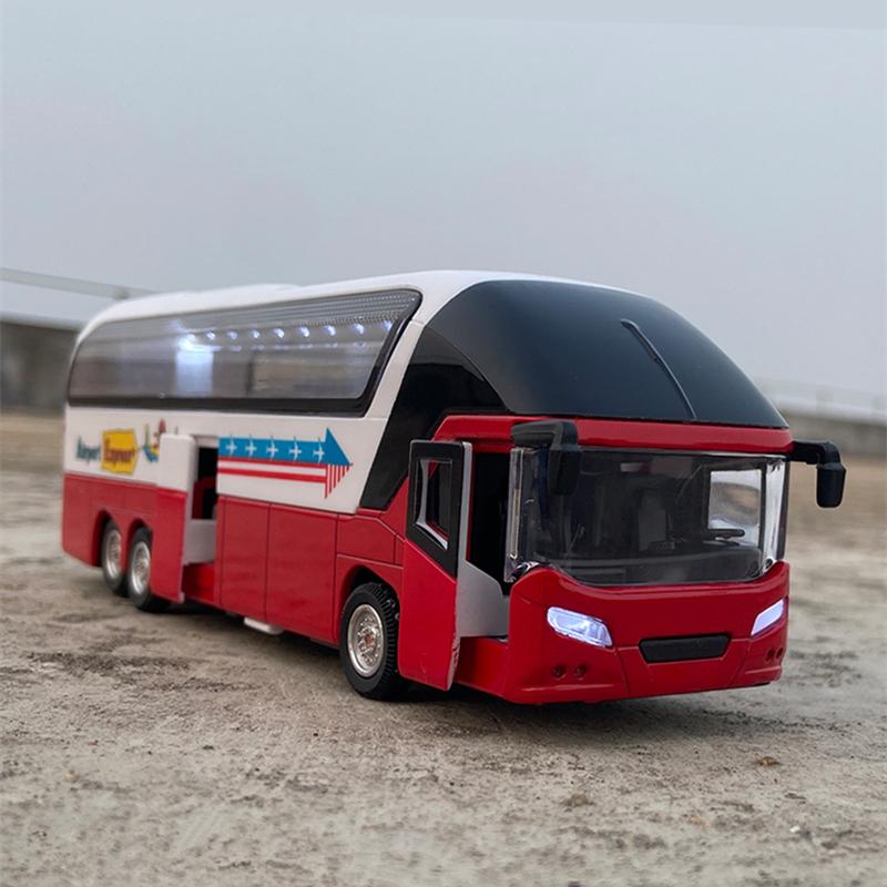 Elektrisch Toeristisch Speelgoed Verkeer Dubbeldekker Bus Legering Auto Model Diecasts Metaal Stadsrondrit Bus Auto Model Geluid en Licht Kinderen Cadeaus