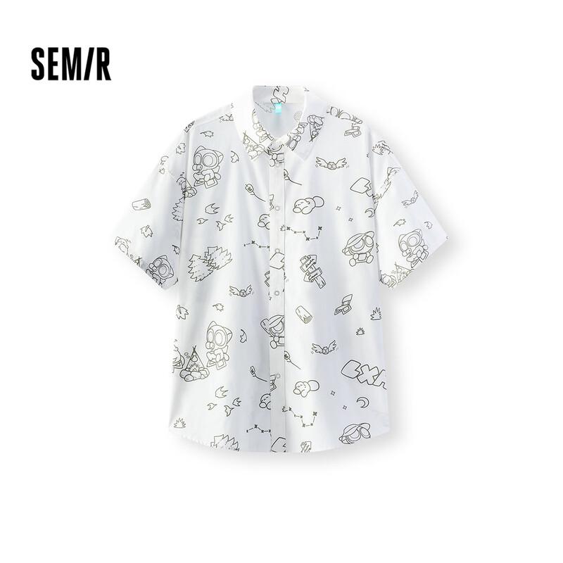 

Semir Men s Luo Xiaohei Full Print Short Sleeve Shirt M