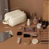 Multifunktionale Kosmetiktasche für Damen aus PU-Leder, großes Fassungsvermögen, tragbar, mit Doppelreißverschluss, Reise-Aufbewahrungstasche für Make-up-Pinsel und Toilettenartikel