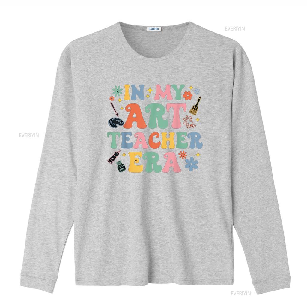 Groovy In My Art Teacher Era Back To School T Shirt Vintage Washed Designer Clothes Comfortable Streetwear Graphic Homme Unisex