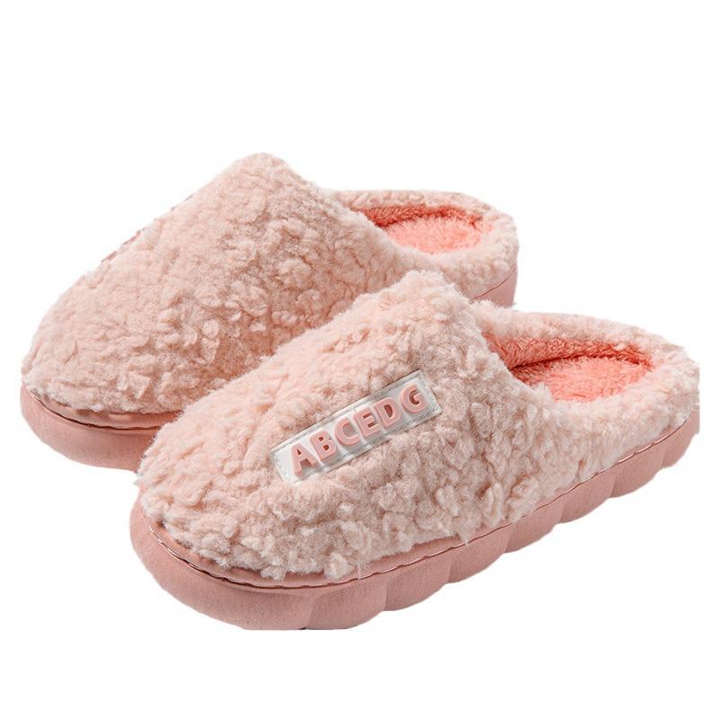 2024 Dámské podzimní/zimní pantofle s tlustou podrážkou, plyšové, bavlněné, pro domov
