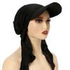 Curved Brim Baseball Cap Headscarf Solid Color Sun Hat Headwrap Turban Hat  For Cancer Patients