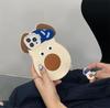 Süper sevimli 3D büyük yüz köpek + bebek kolye darbeye dayanıklı silikon telefon kılıfı için iphone 13 12 11 Pro Max yumuşak kapak