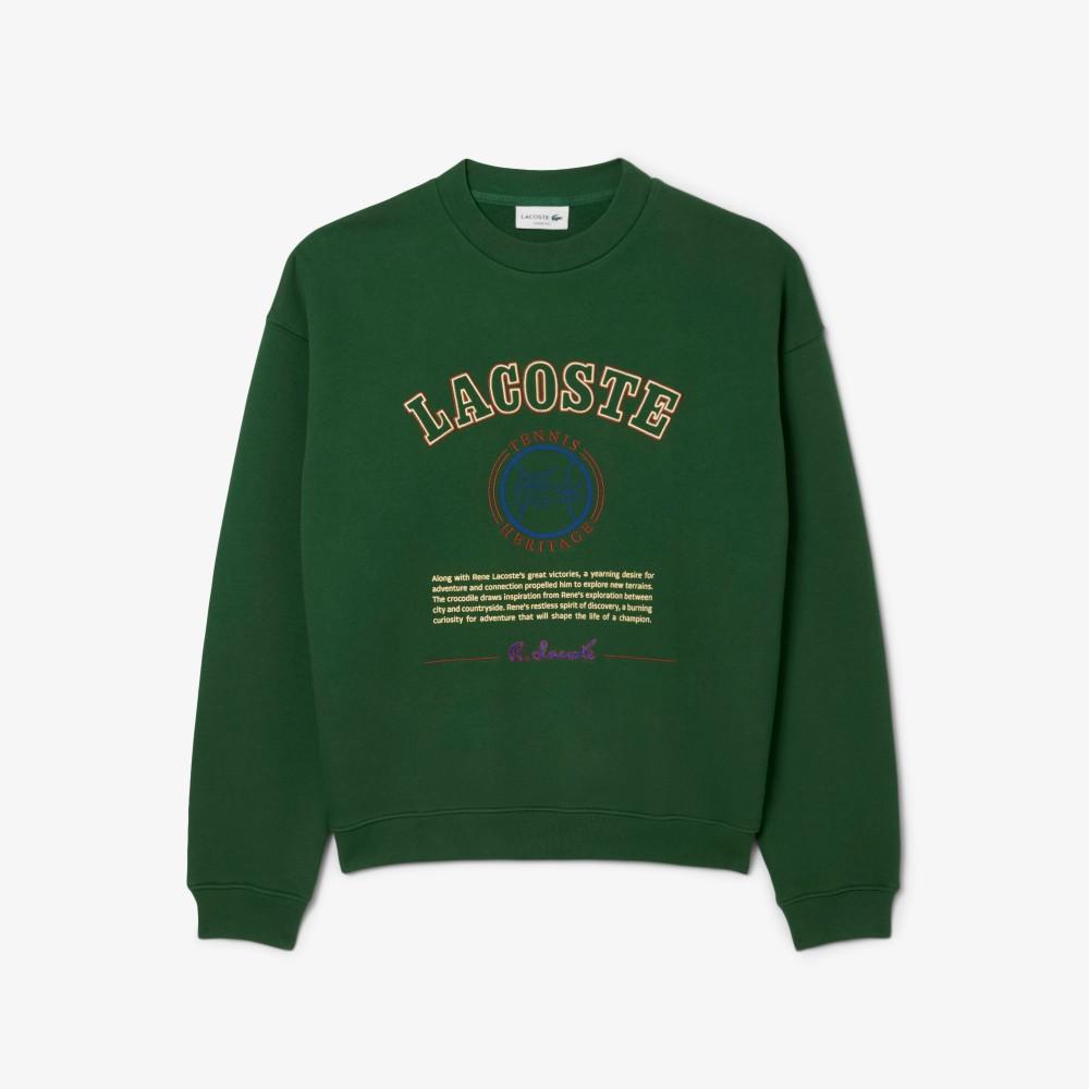 Lacoste Men's Big Graphic Loose Fit Crew Neck Sweatshirt SH5888-55N132