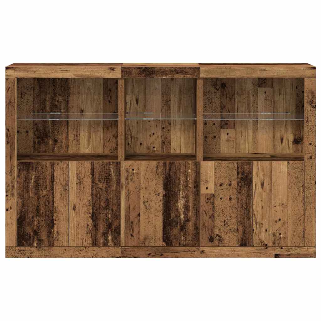 LED Sideboard Reclaimed Wood Look 162 x 37 x 100 cm Engineered Wood